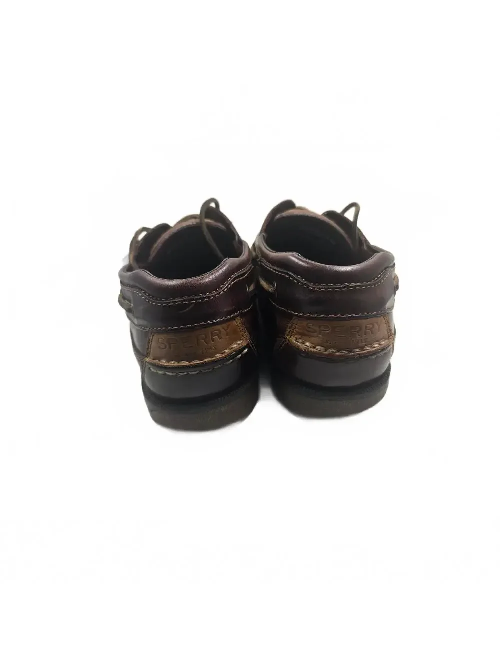 Sperry Men’s Brown Leather Boat Shoes Size 8.5 Wide Classic Moccasin Style